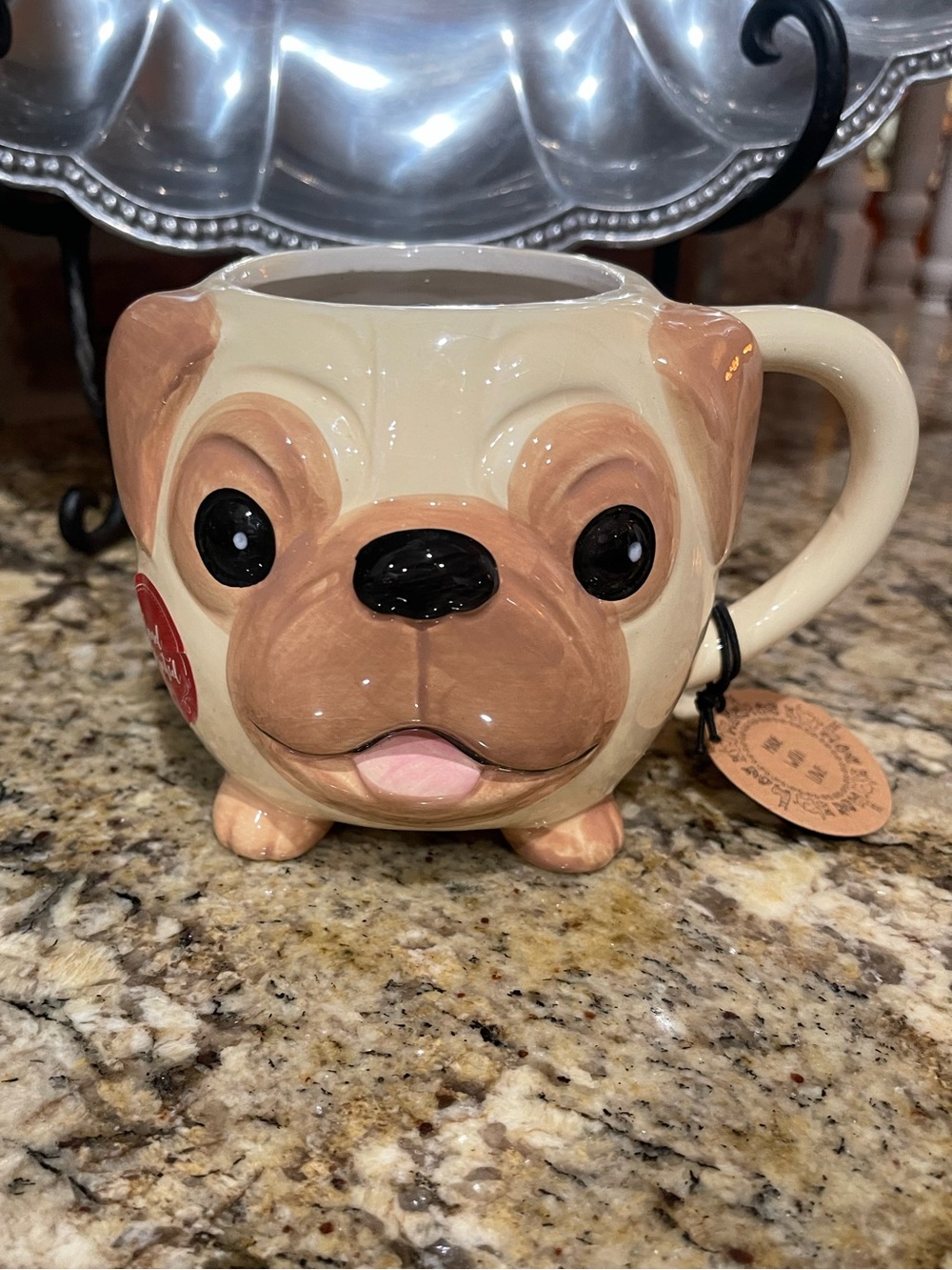 Sheffield Home Critter Collection footed PUG mug hand painted Brand new
